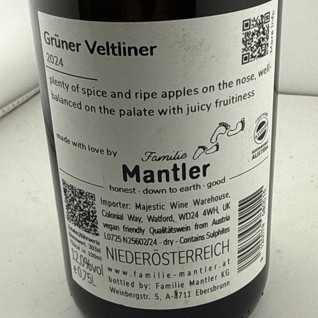 Familie Mantler Gruner Veltliner 2024 Austrian White Wine 75cl 12%