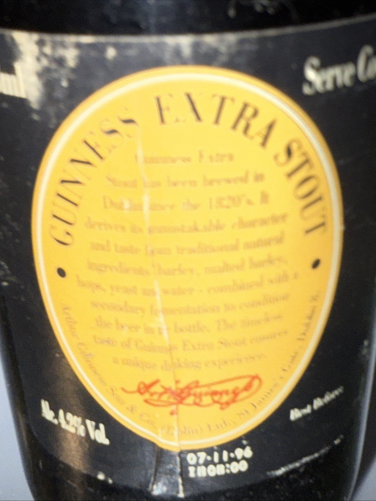 Guinness Extra Stout bottled 1996