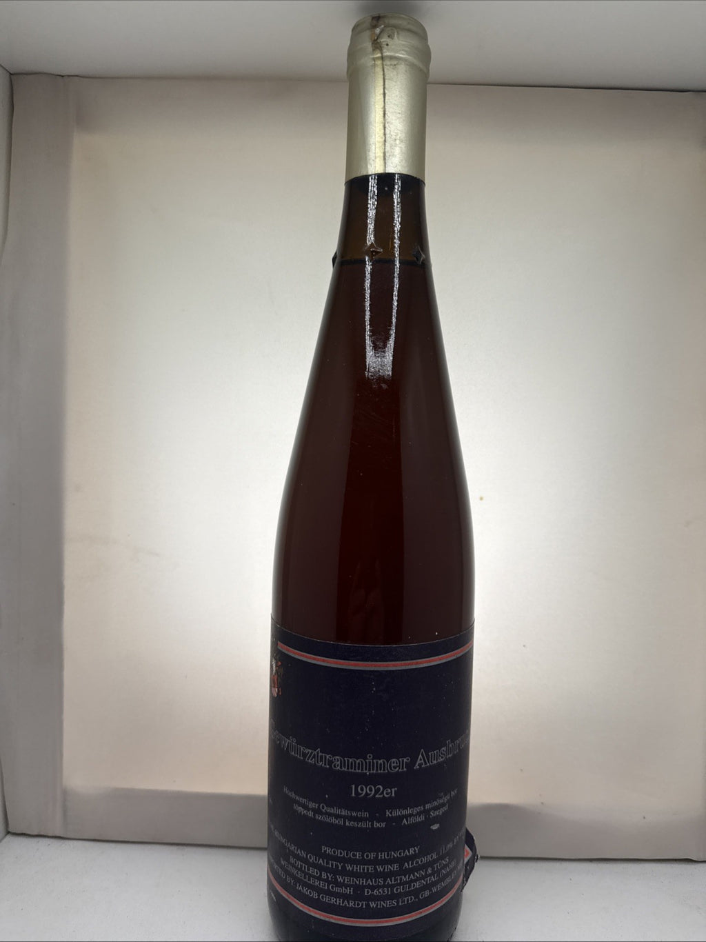 Pieroth‑bottled Hungarian Gewürztraminer Ausbruch 1992 Drinks Beautifully!