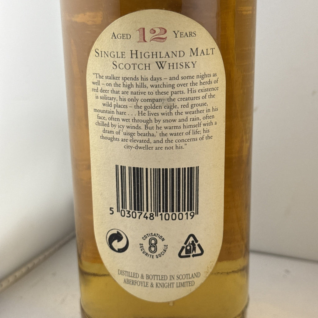 Deerstalker 12 Year Old Highland Single Malt Whisky 70cl 40% Older Bottle