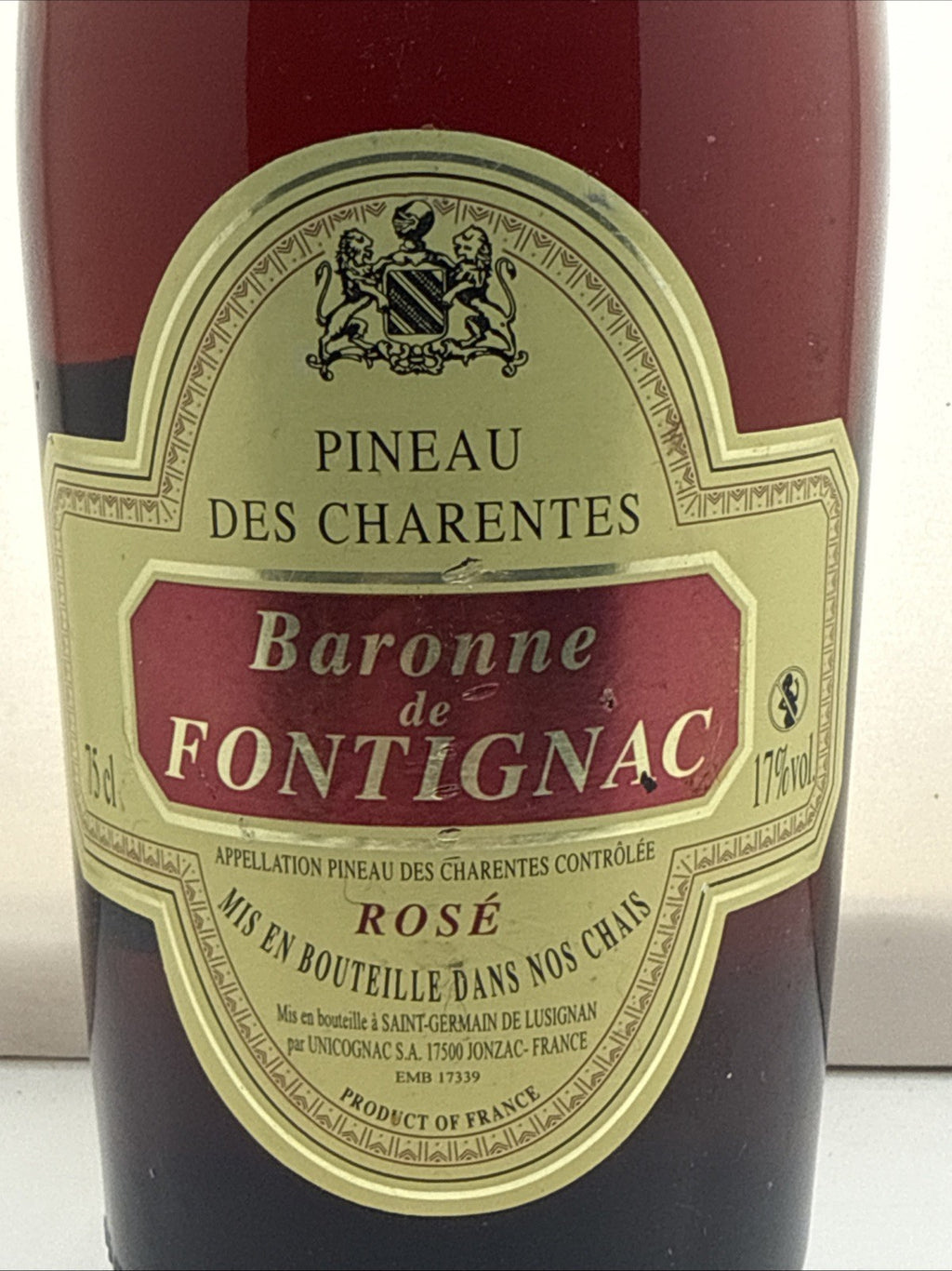 Vintage Baronne de Fontignac Pineau des Charentes Rosé 75cl 17%