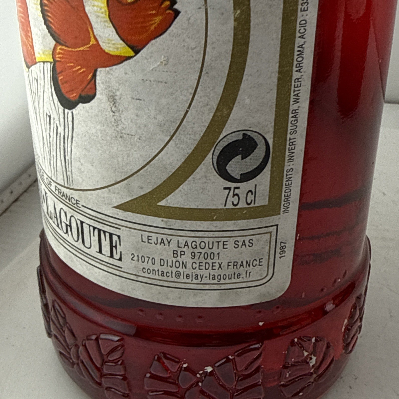 Lejay-Lagoute Sirop de Grenadine French Grenadine Syrup 75cl Prob 1980s/90s