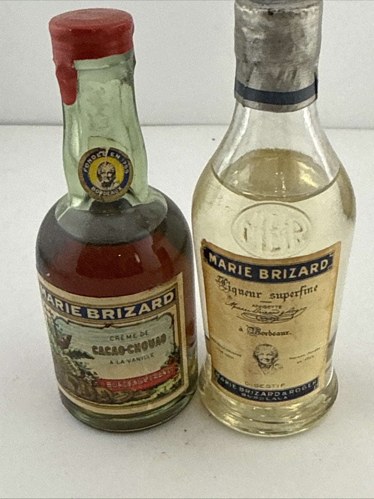 Vintage Marie Brizard Liqueur Miniatures Inc Crème de Cacao Choua