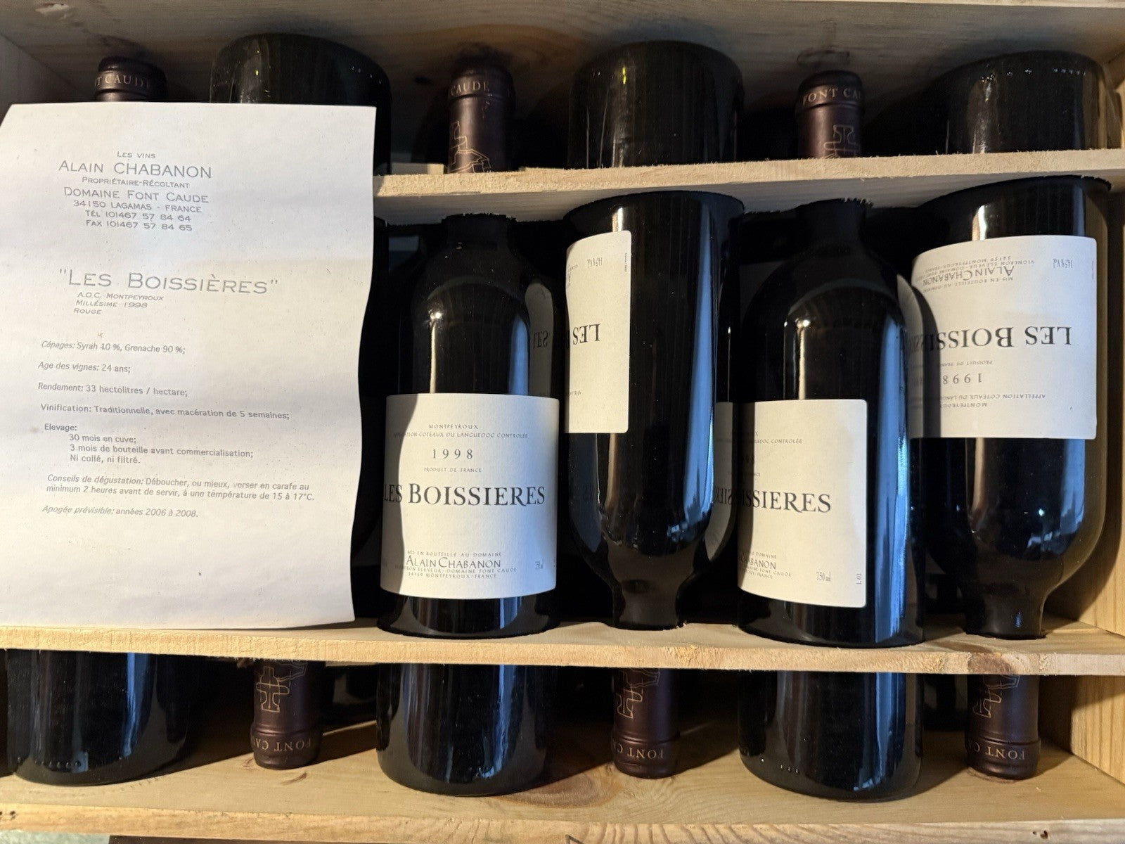 1998 Domaine Alain Chabanon Les Boissières Coteaux du Languedoc (750ml)