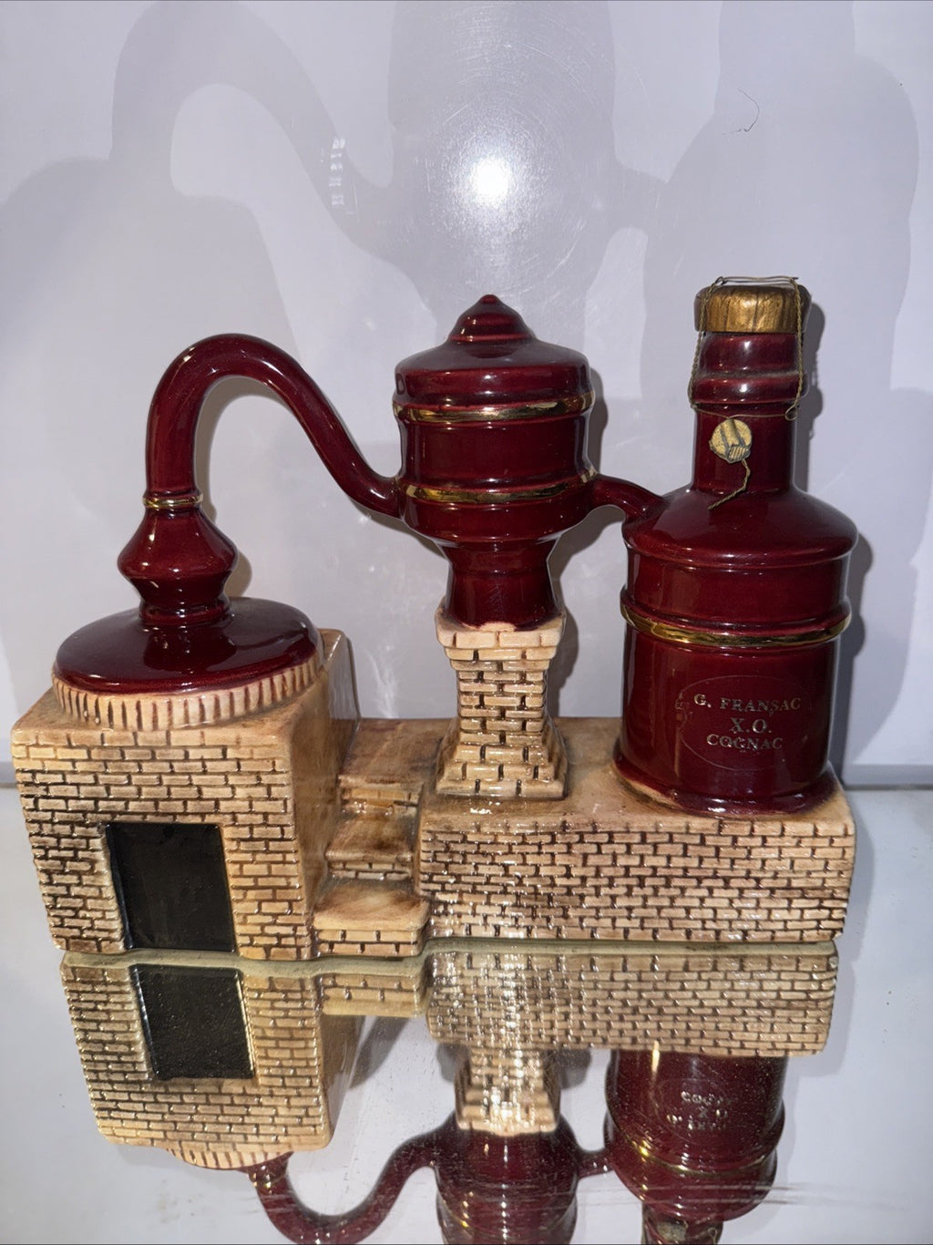 70cl ceramic decanter of G. Fransasac XO Cognac (40% ABV) 1970s Bottle