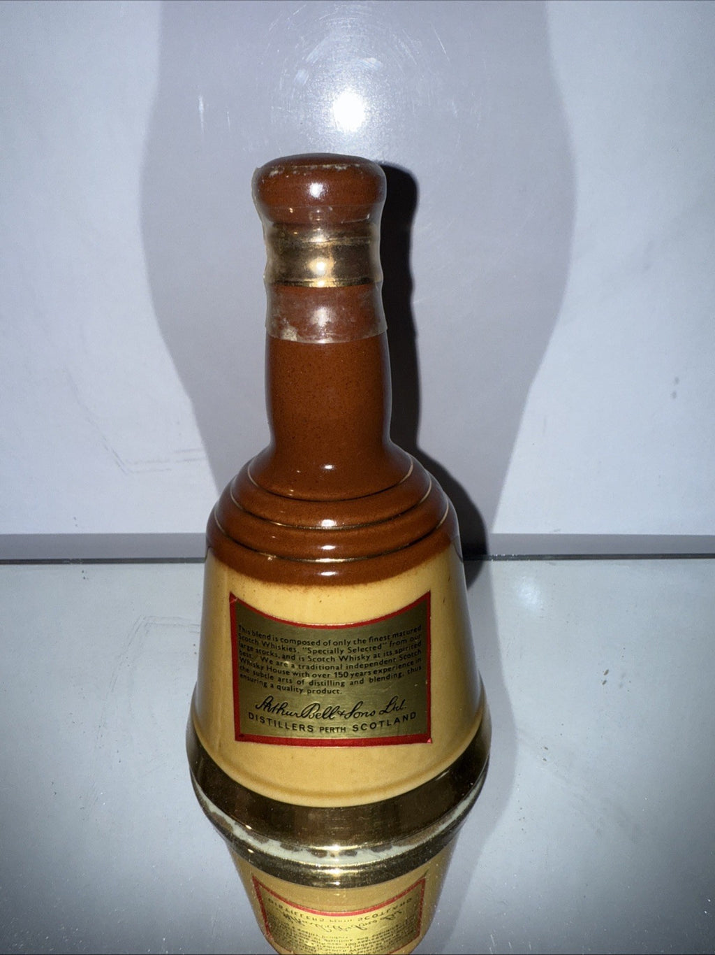 Bells Old Scotch Whisky Mini Decanter  70 Proof Abv 6 2/3 Floz 1970s