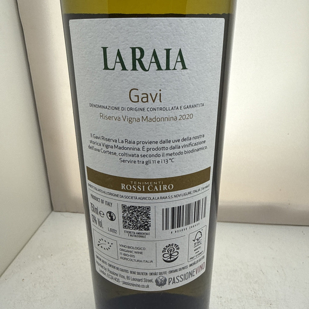La Raia Gavi Riserva Vigna Madonnina 2020 · Cortese · Biodynamic · 75cl ·