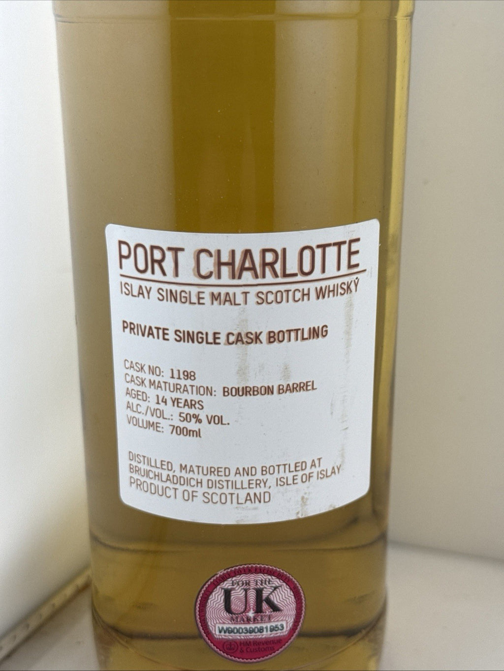 Port Charlotte 14 Year Old Single Cask #1198 50% 70cl Islay Whisky