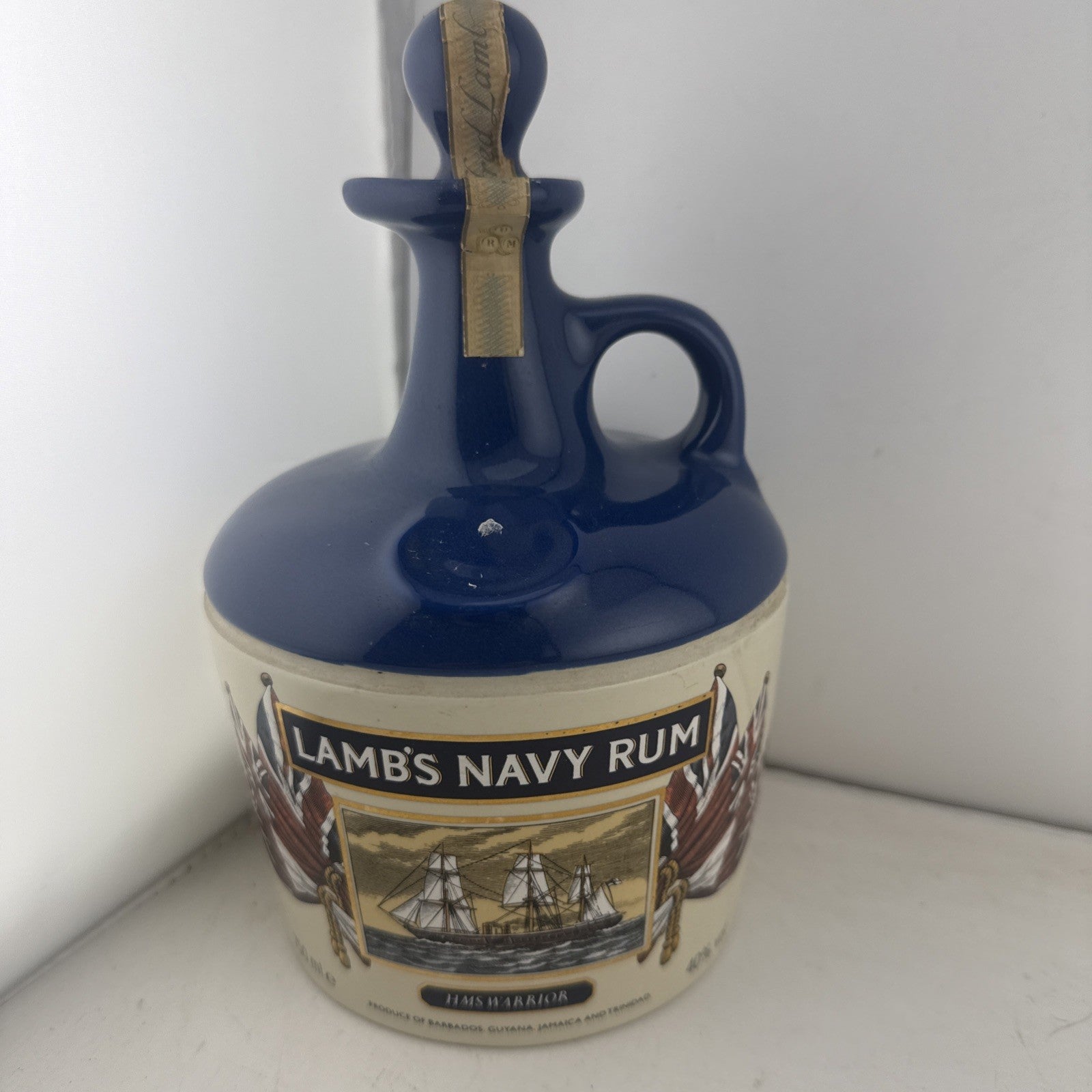 Lamb’s Navy Rum HMS Warrior Victorian Ships Ceramic Decanter Full 40%