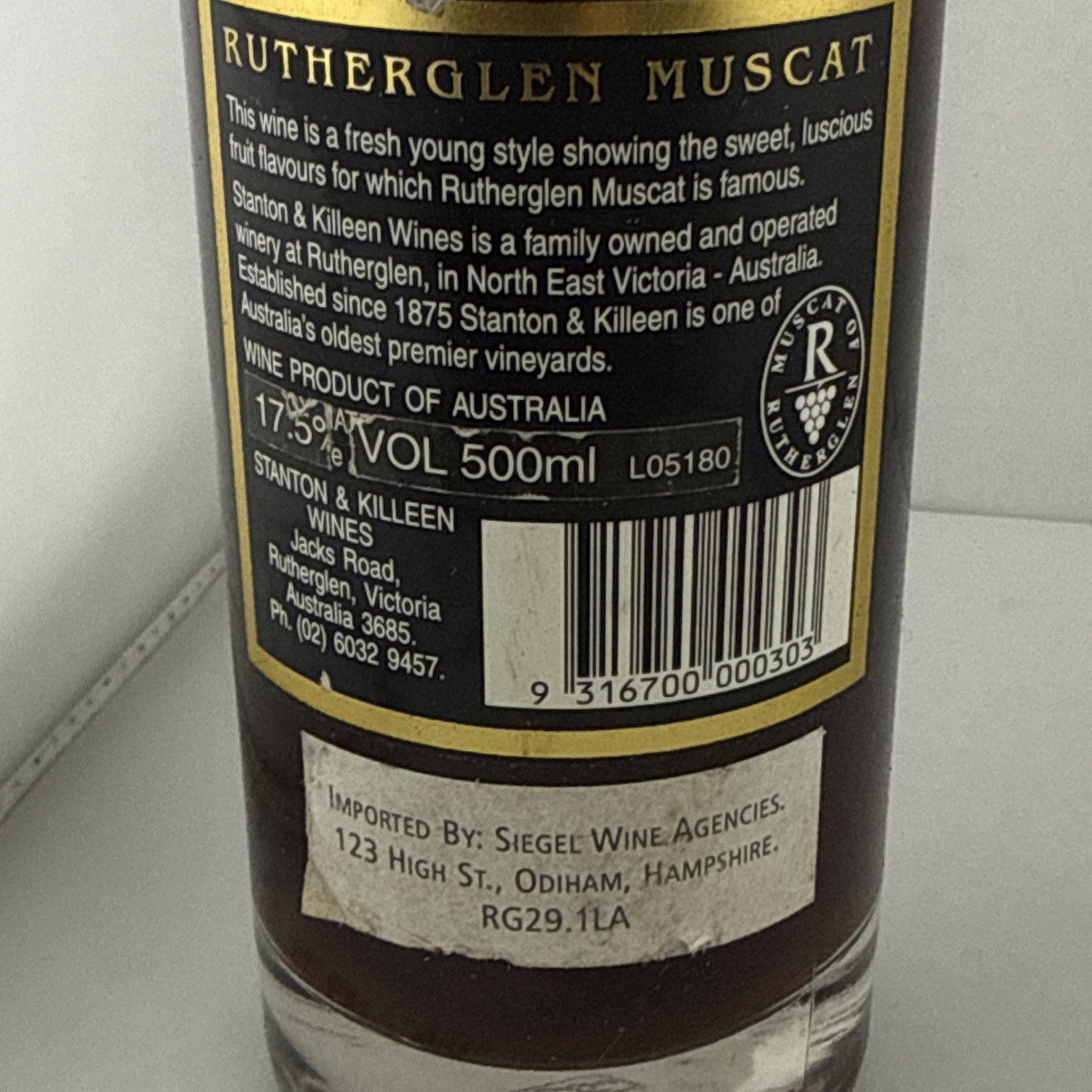 Stanton & Killeen Rutherglen Muscat 500ml Fortified Dessert Wine Australia