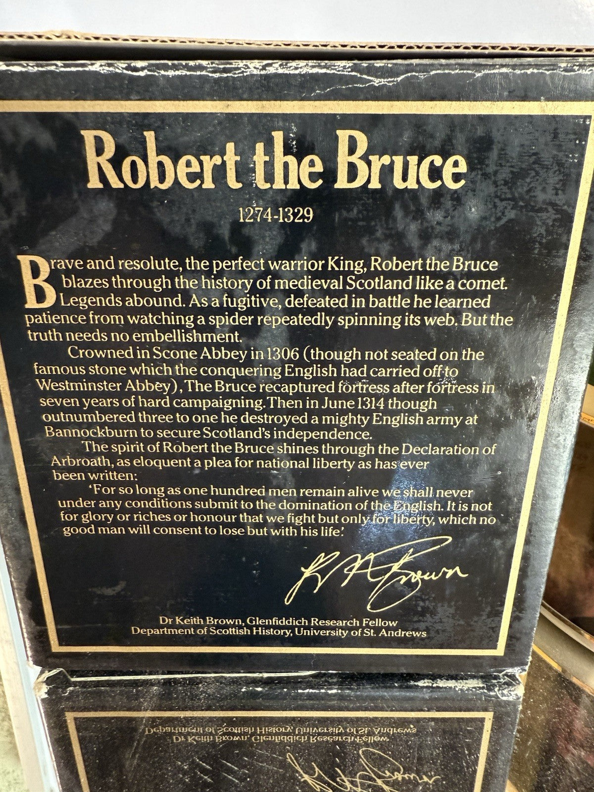 Glenfiddich Single Malt Scotch Whisky Robert The Bruce Decanter 1980s Boxed