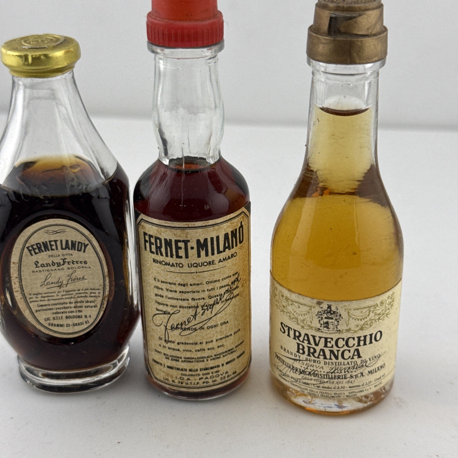 Vintage Italian Fernet & Brandy Miniatures Set Branca Fernet-Milano 1960s/70s