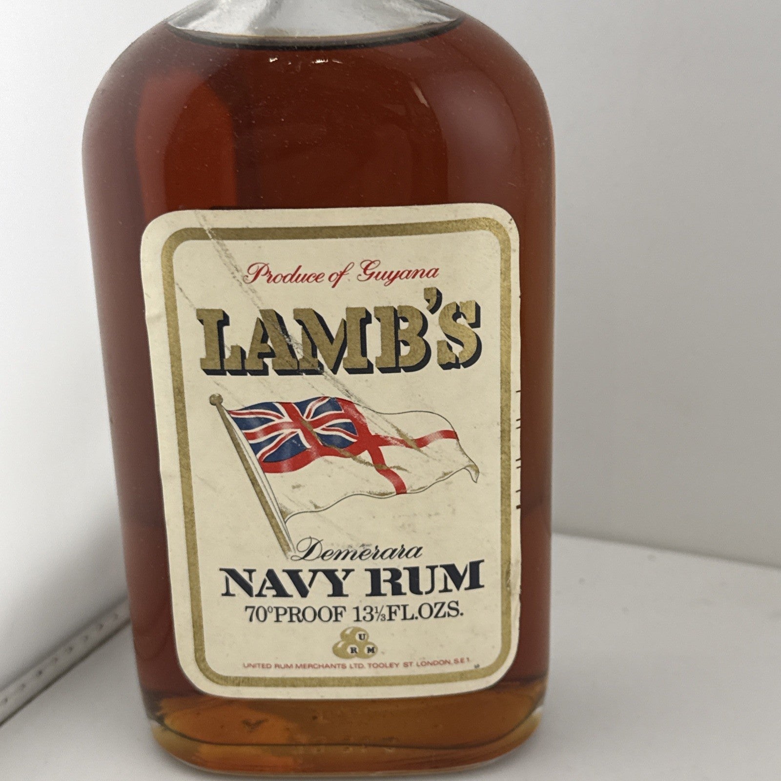 Vintage Lamb’s Demerara Navy Rum Guyana 70 Proof 13⅓ Fl Oz 1970s