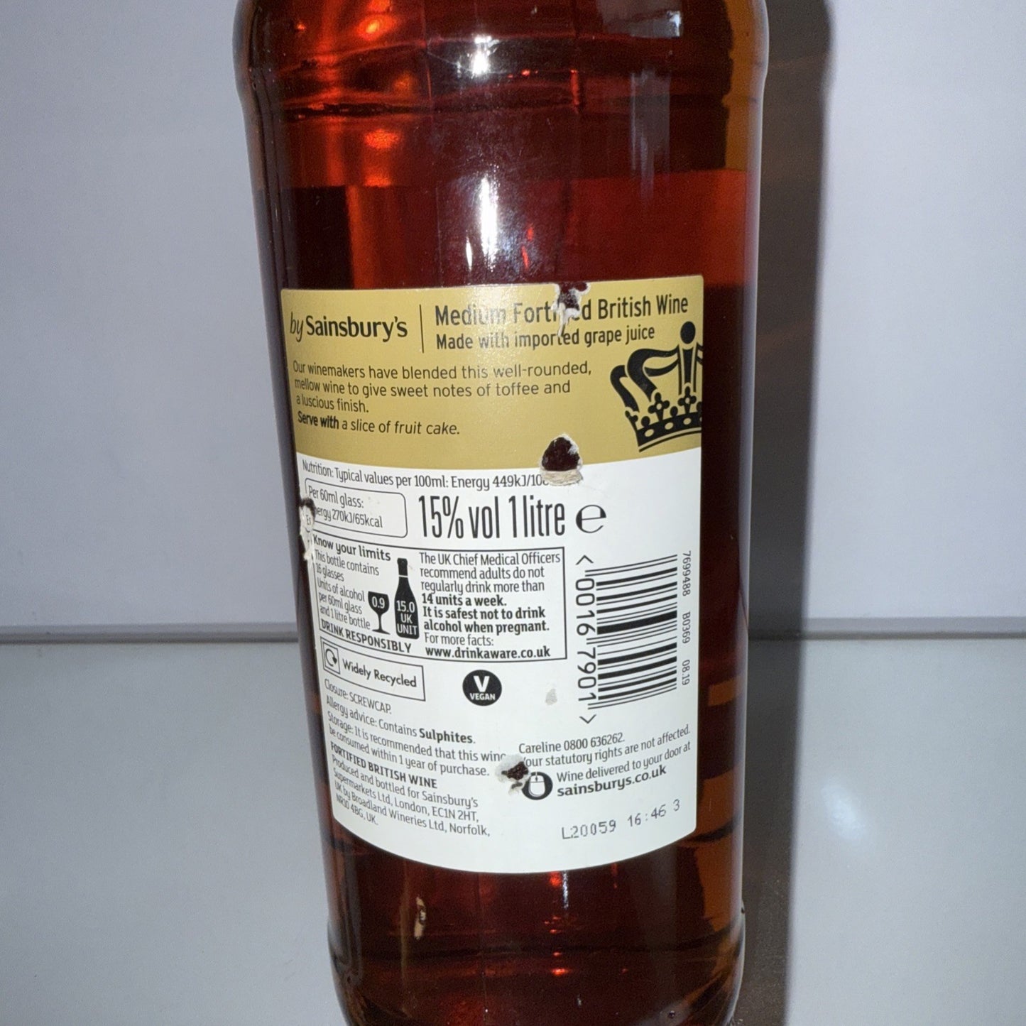 Sainsburys Fortified British Wine (sherry) 1L