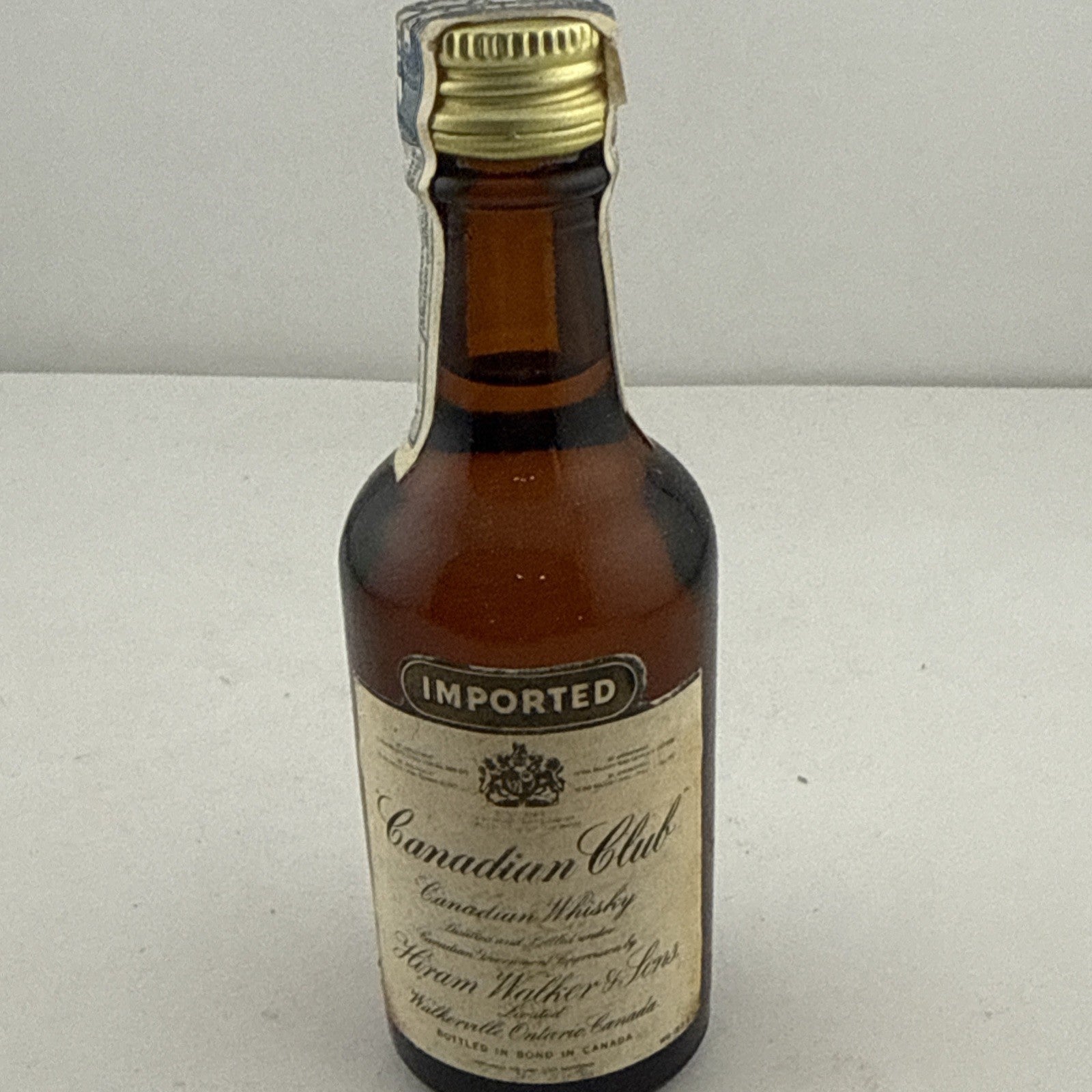 1960s Canadian Club Whisky Miniature Imported Hiram Walker Full