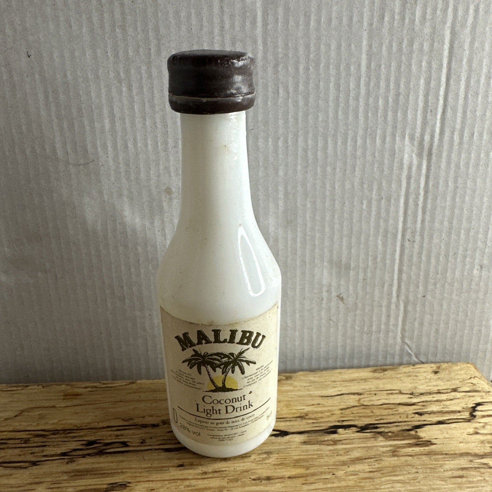 Malibu Tropical Coconut Light Caribbean Drink miniature. Empty Bottle