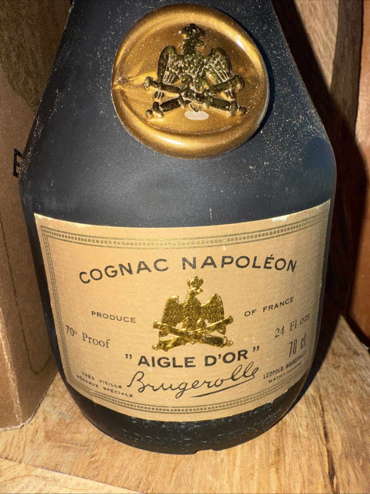 Brugerolle Cognac Napoleon "Aigle d'or " 26 fl oz 70 proof 1970s bottled