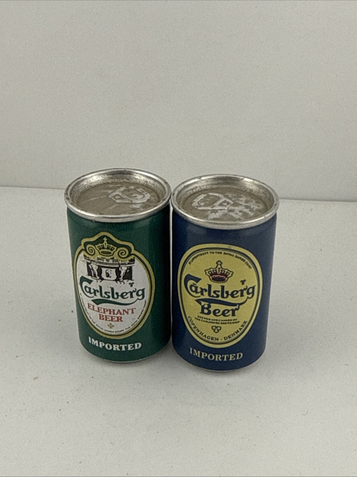 Vintage Carlsberg Mini Beer Cans Elephant Beer & Imported Denmark x2