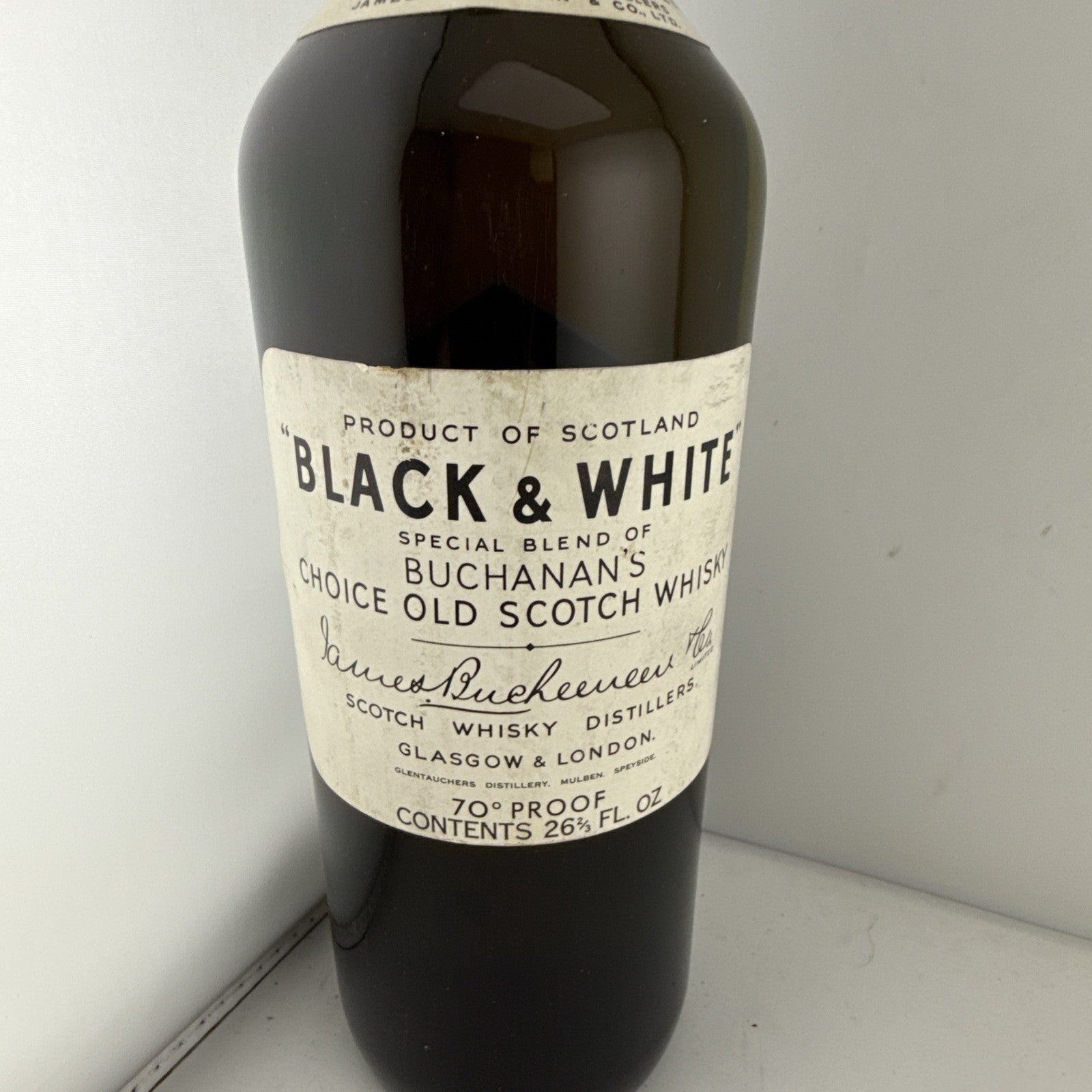 1950s Black & White Buchanan’s Scotch Whisky Spring Cap 26⅔ Fl Oz Sealed
