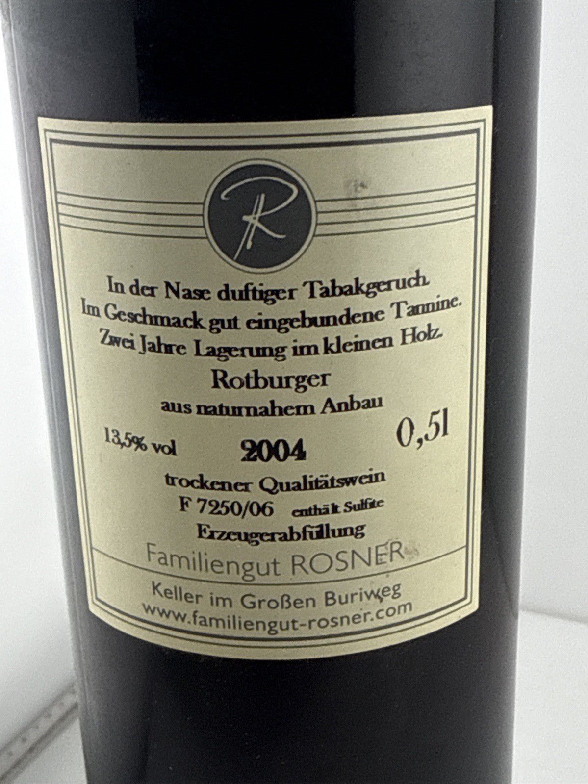 Rosner Rotburger Kamptal 2004 Austrian Red Wine 0.5L 13.5% Zweigelt