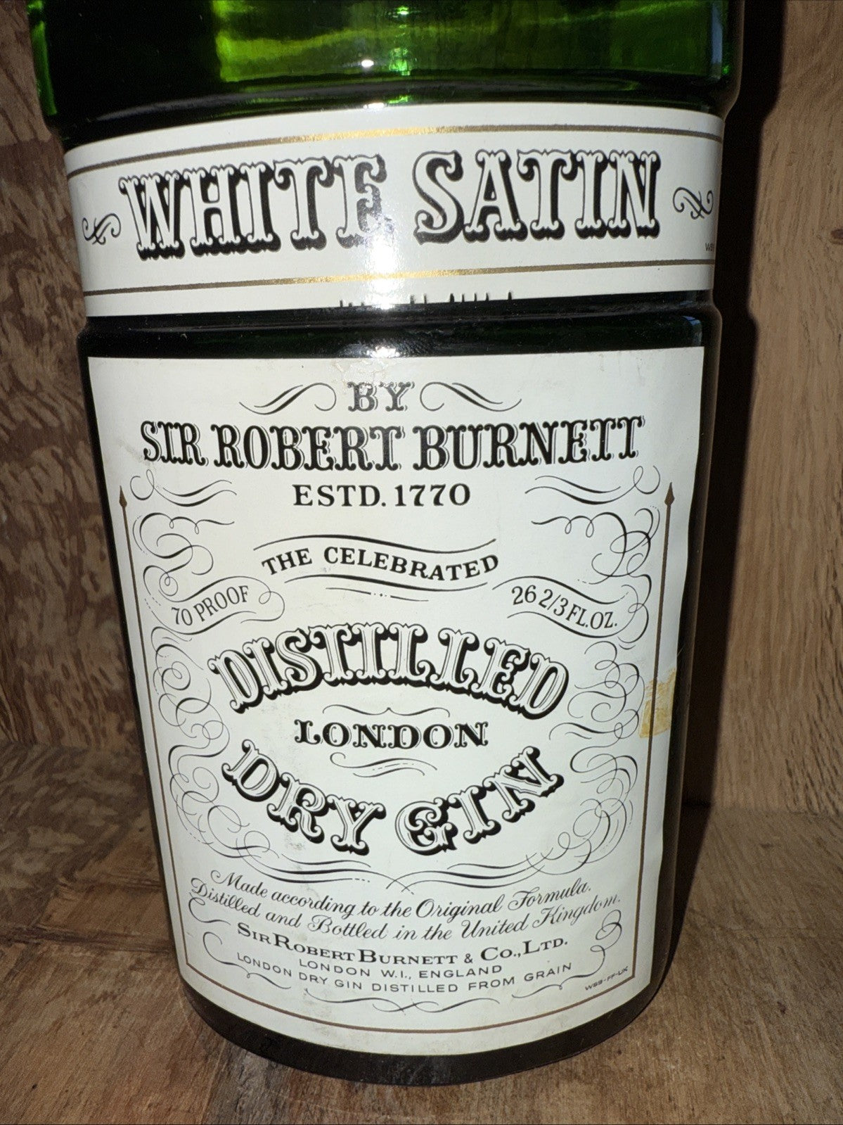 Sir Robert Burnetts White Satin London Dry Gin 1970s