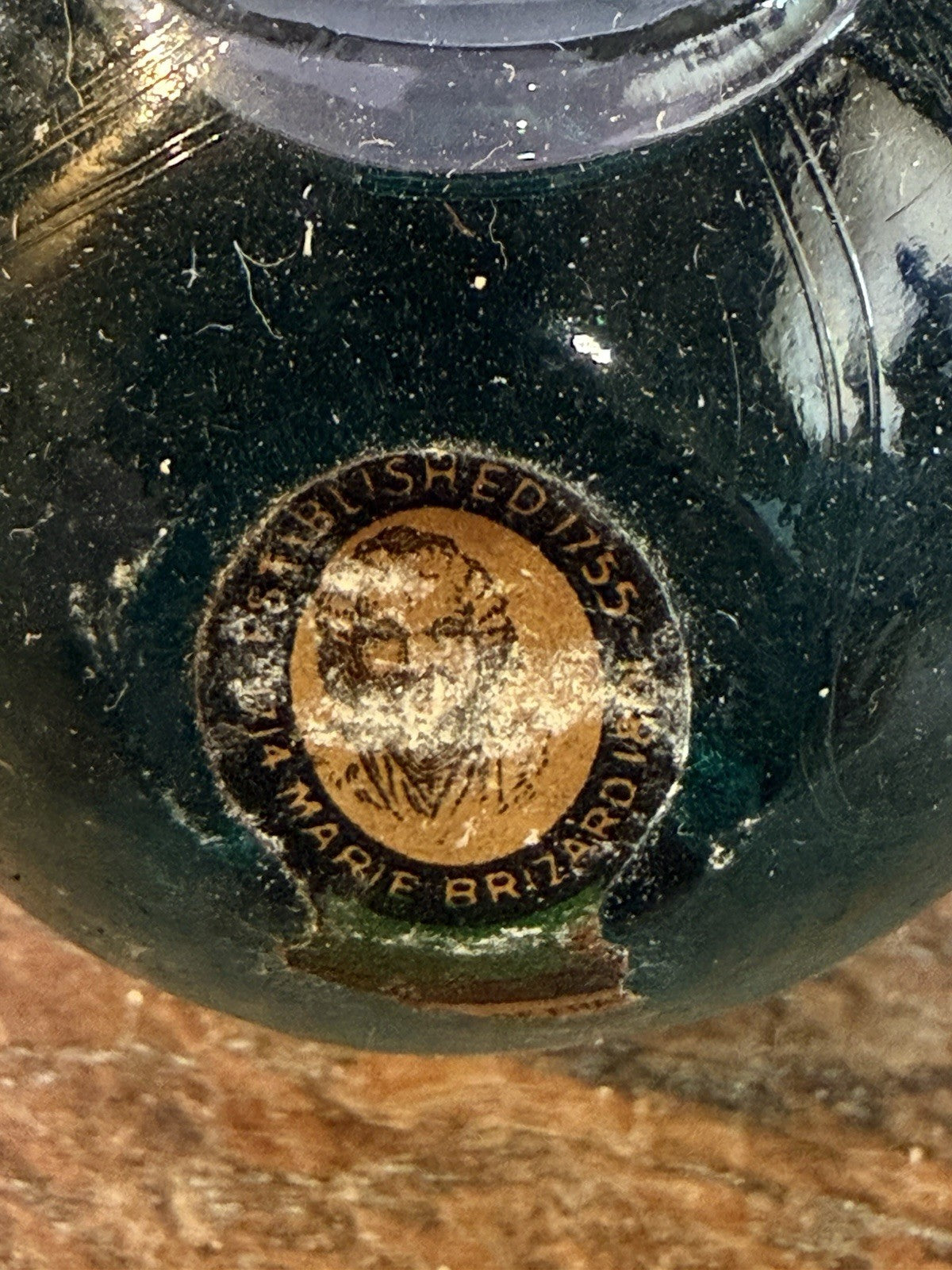 Vintage Marie Brizard Crème de Menthe Miniature Bottle 1960s French Liqueur