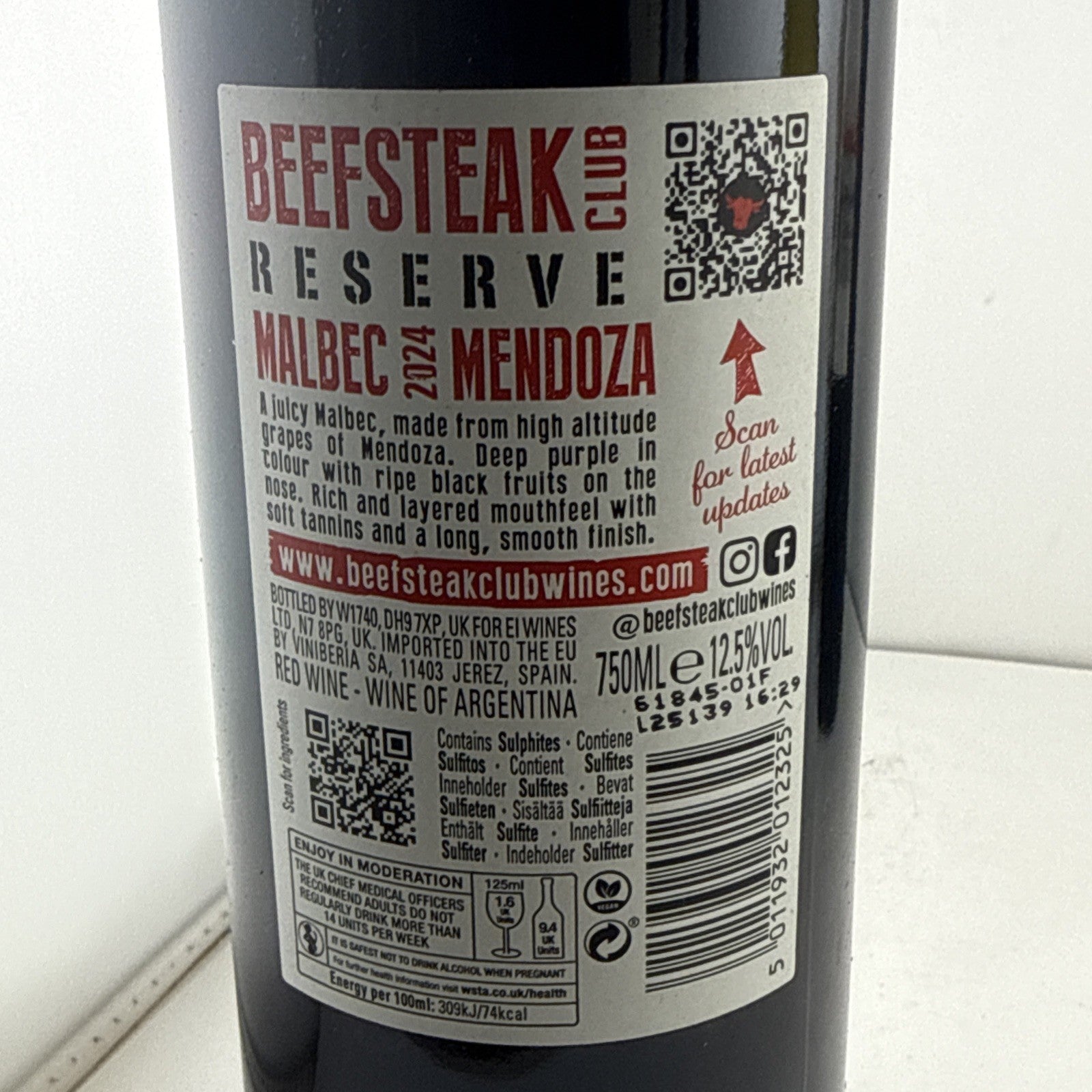 Beefsteak Club Reserve Malbec 2024 Mendoza Argentina 750ml 12.5%