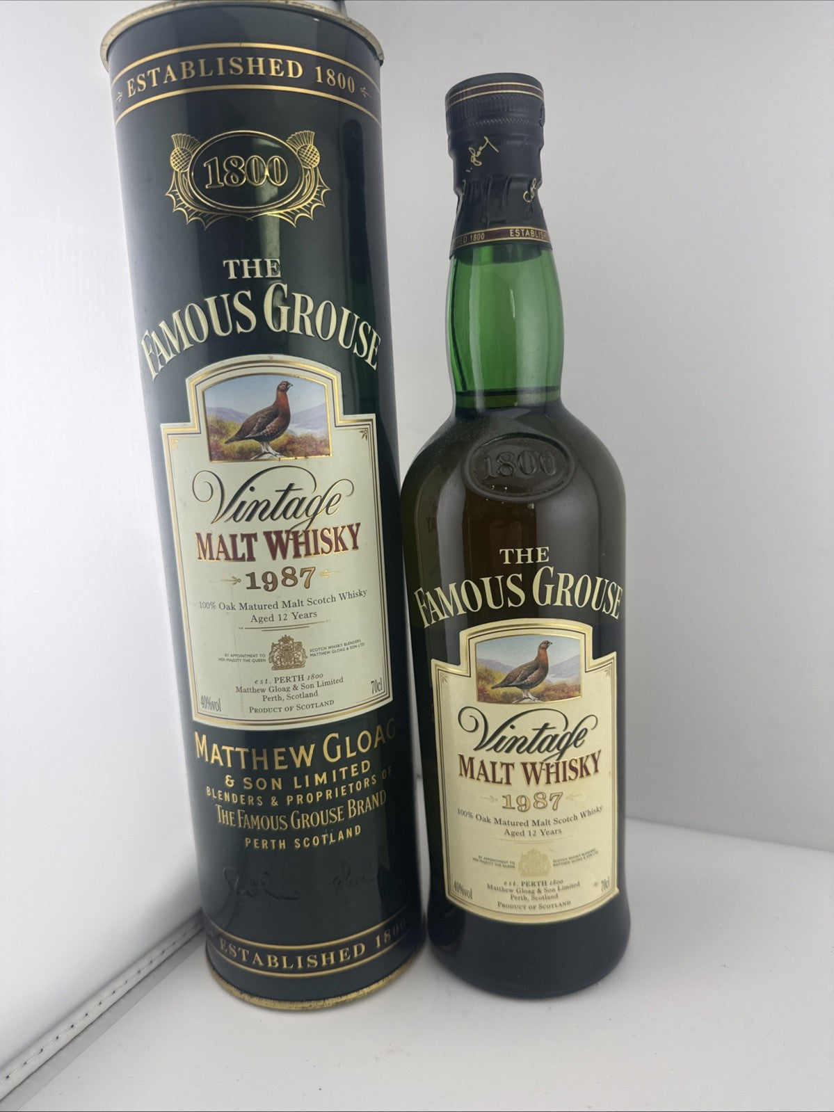 Famous Grouse Vintage Malt 1987 12 Year Old 70cl With Tube
