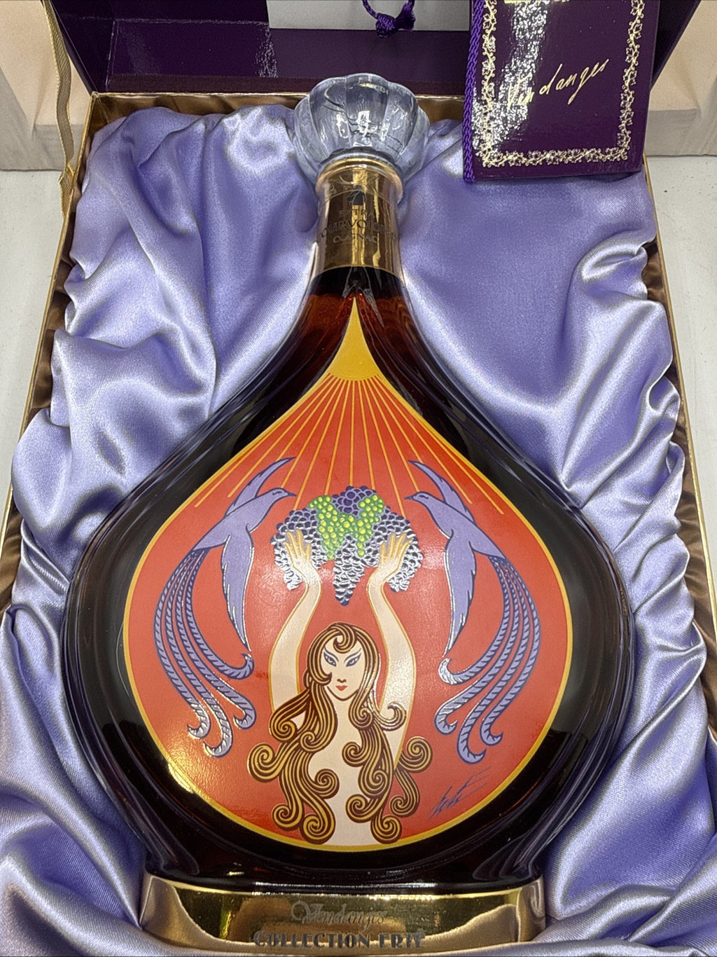Courvoisier Erté No.2 — "Vendanges" (Harvest) — 1989 Release —complete Cert/tag