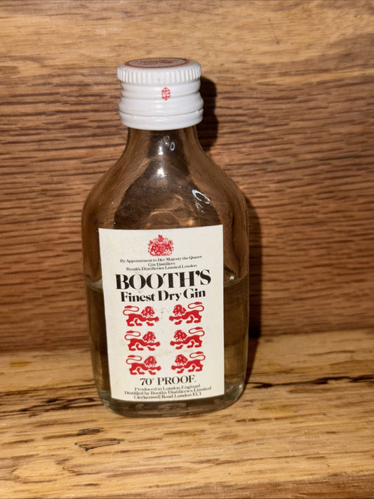 1970s Booths Gin ( See Level) Miniature Vintage