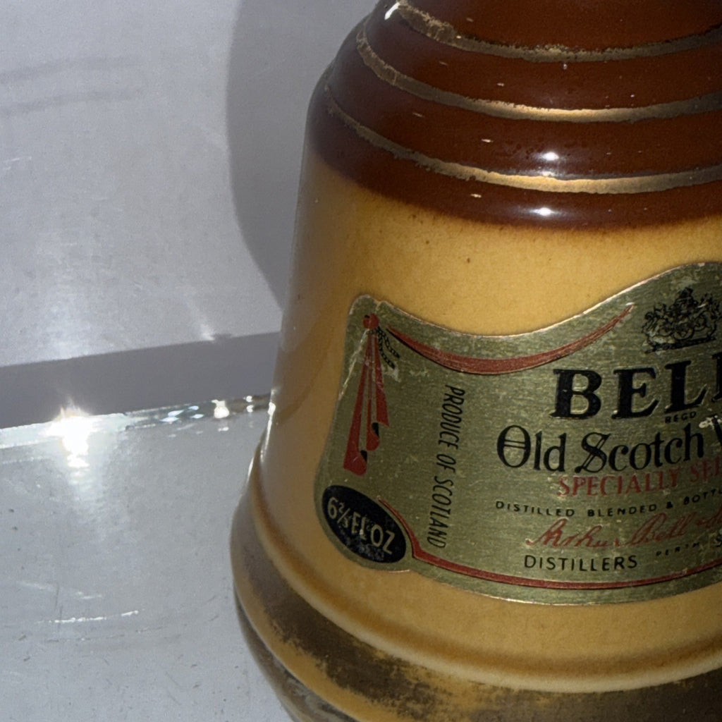 Bells Old Scotch Whisky Mini Decanter  70 Proof 6 2/3 Floz 1970s