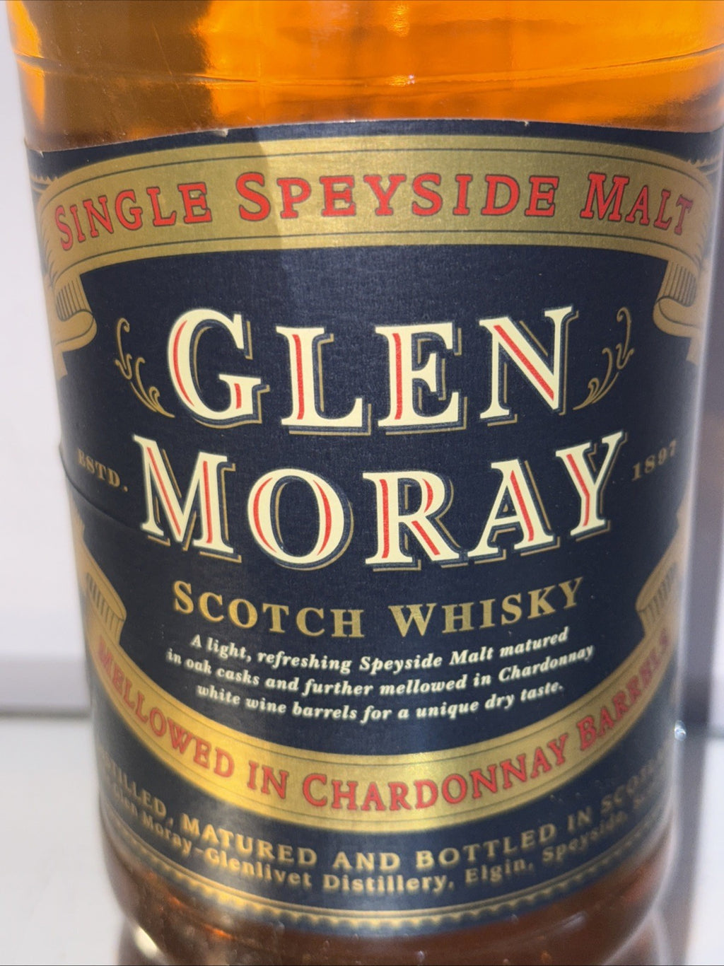 Glen Moray 12 Year Old Single Malt Scotch Whisky 1990s Bottle 1L