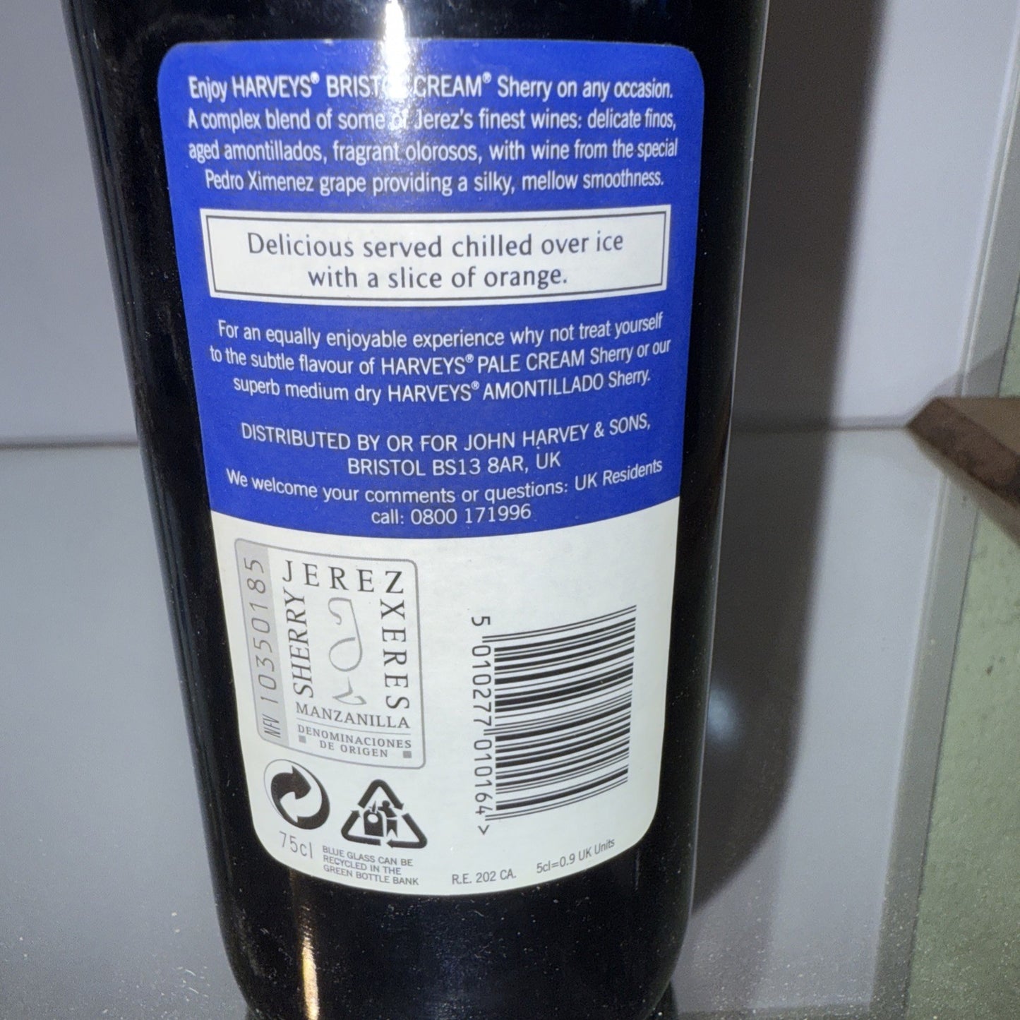 Harveys Bristol cream in Blue bottle Blue box