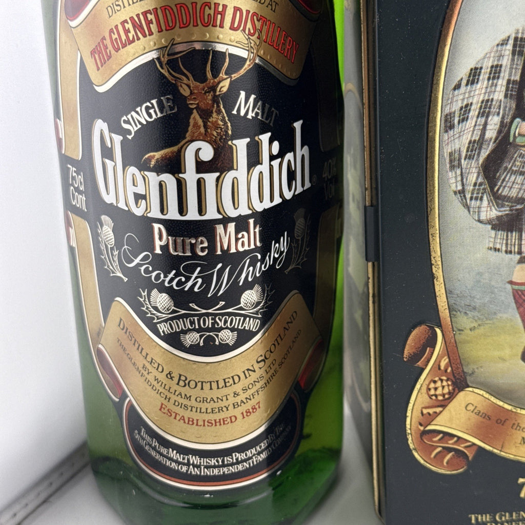 Glenfiddich Special Old Reserve 750ml c1990 Export Tin Clan McPherson
