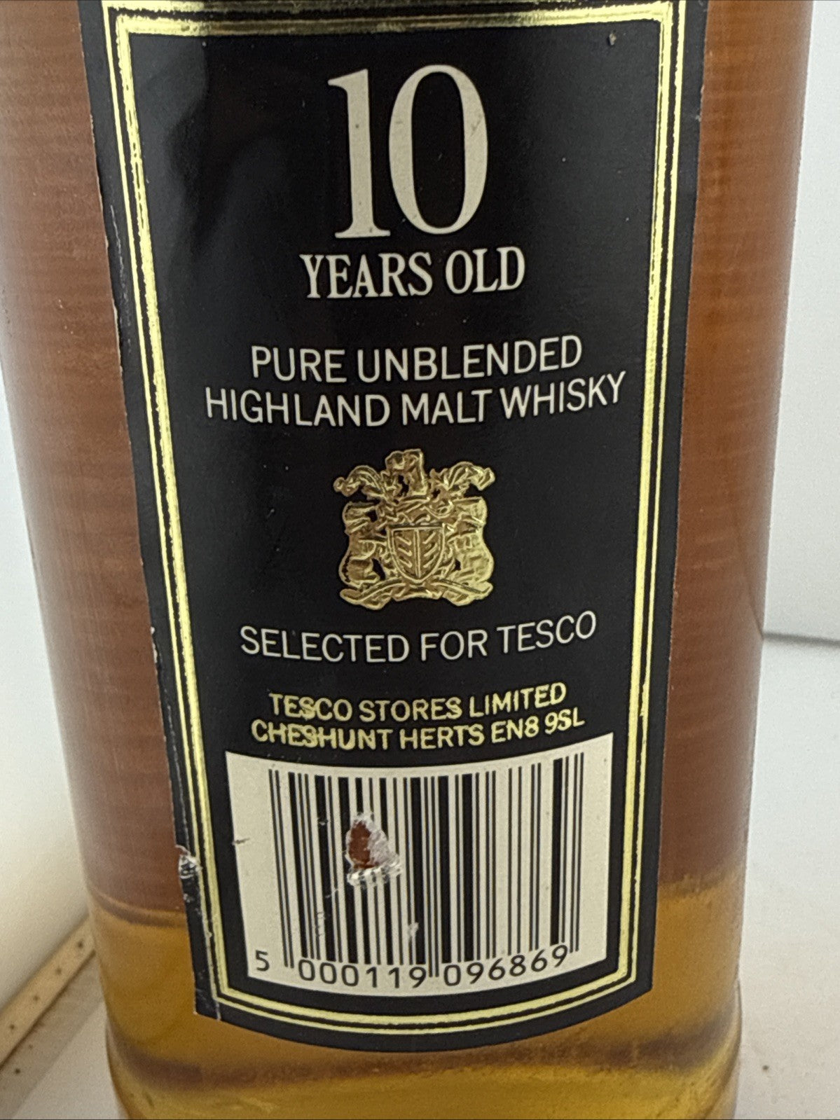 Tesco 10 Year Old Pure Malt Scotch Whisky 75cl 40% Vol Speyside Highland 1990s