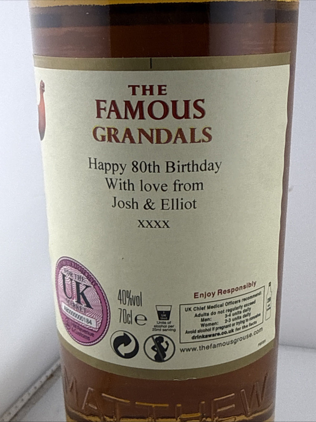 The Famous Grandals Blended Scotch Whisky 70cl 40% Personalised