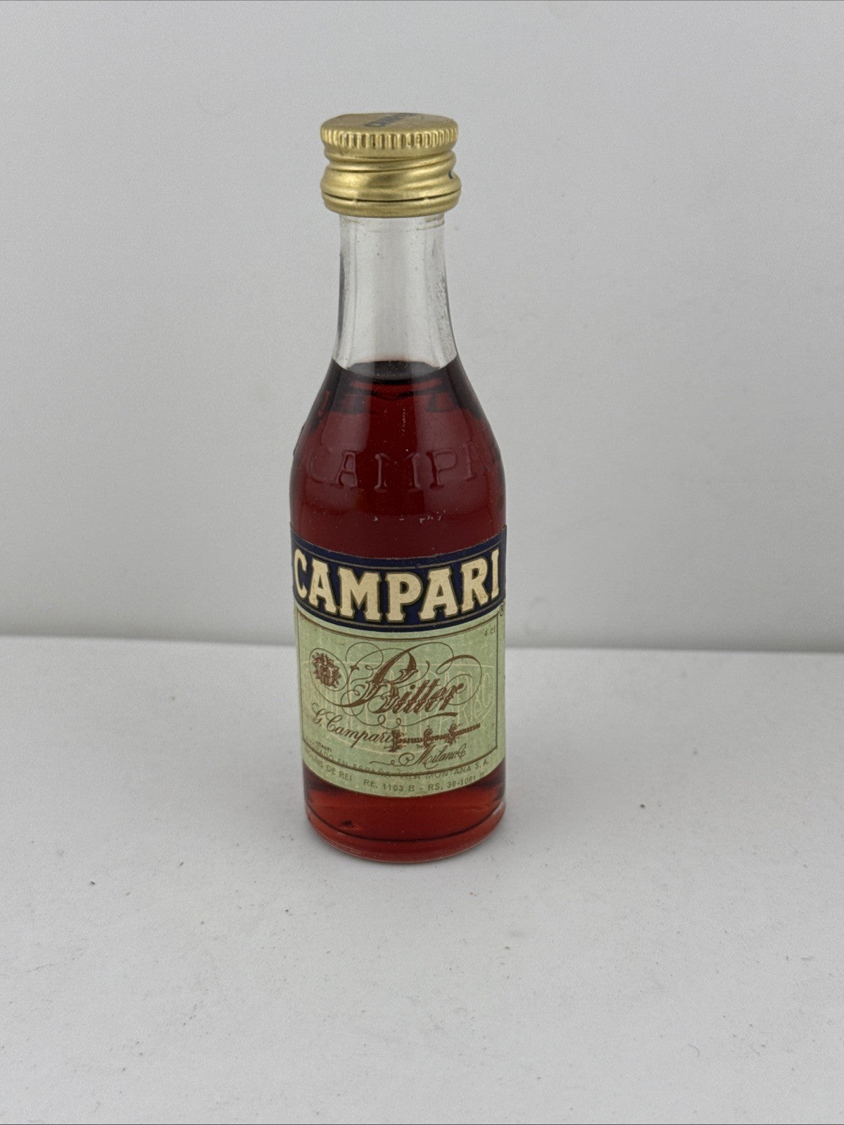 Vintage Campari Bitter Miniature Liqueur Bottle Italy