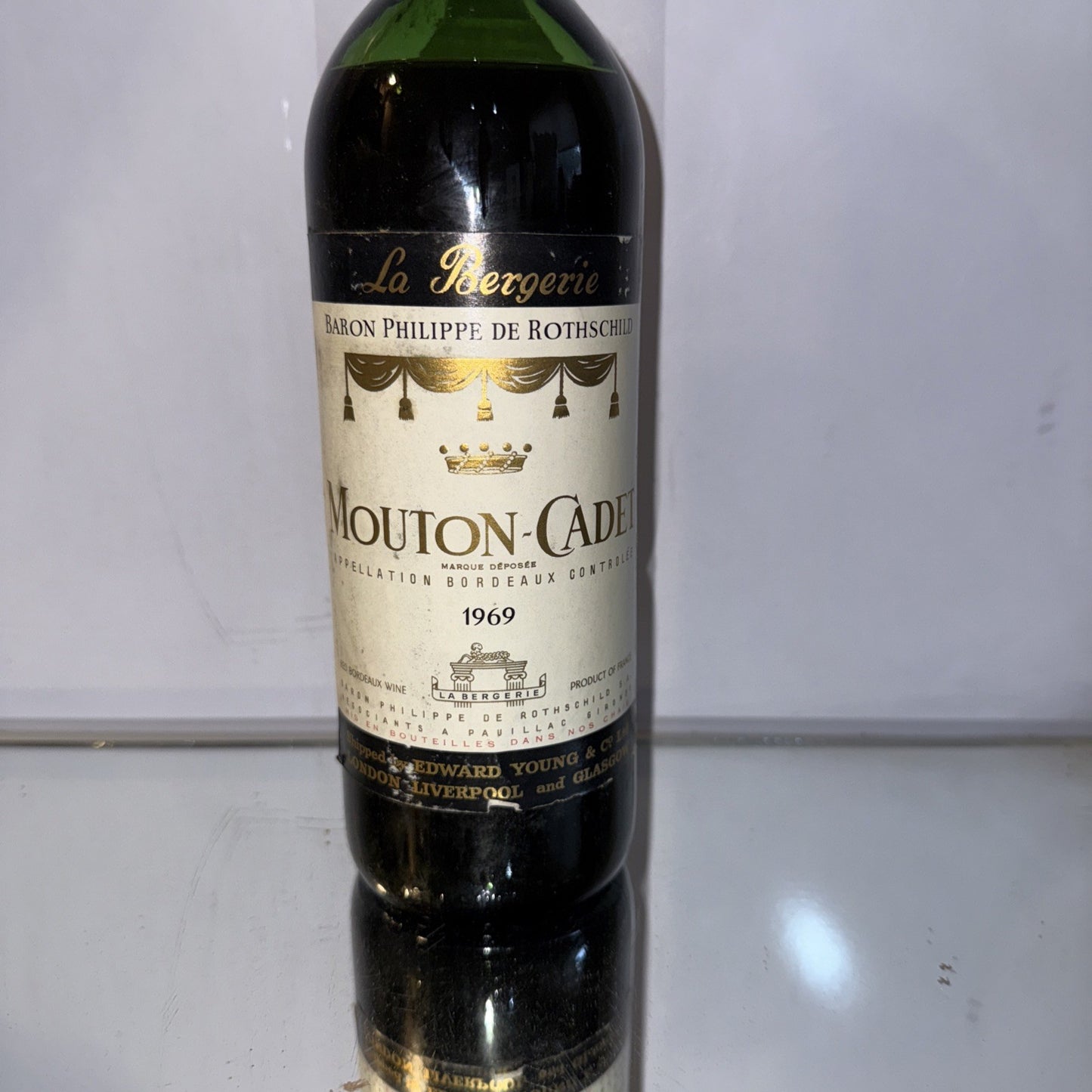 Baron Philippe de Rothschild’s Mouton Cadet 1969 Red French ( Low Neck)