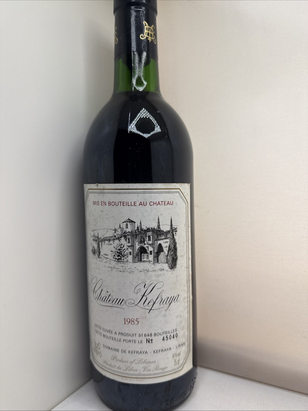 Château Kefraya 1985 Lebanese Red Wine 75cl 14% Rare Vintage Bottom Neck Level