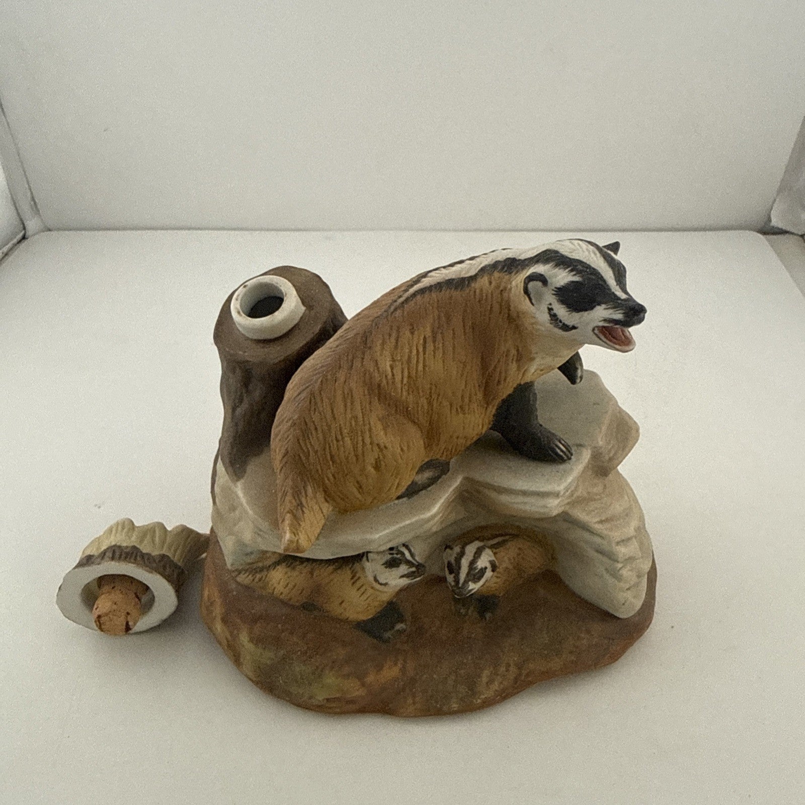 Vintage Ski Country Badger Mini Limited Edition 1980 Ceramic Decanter Container