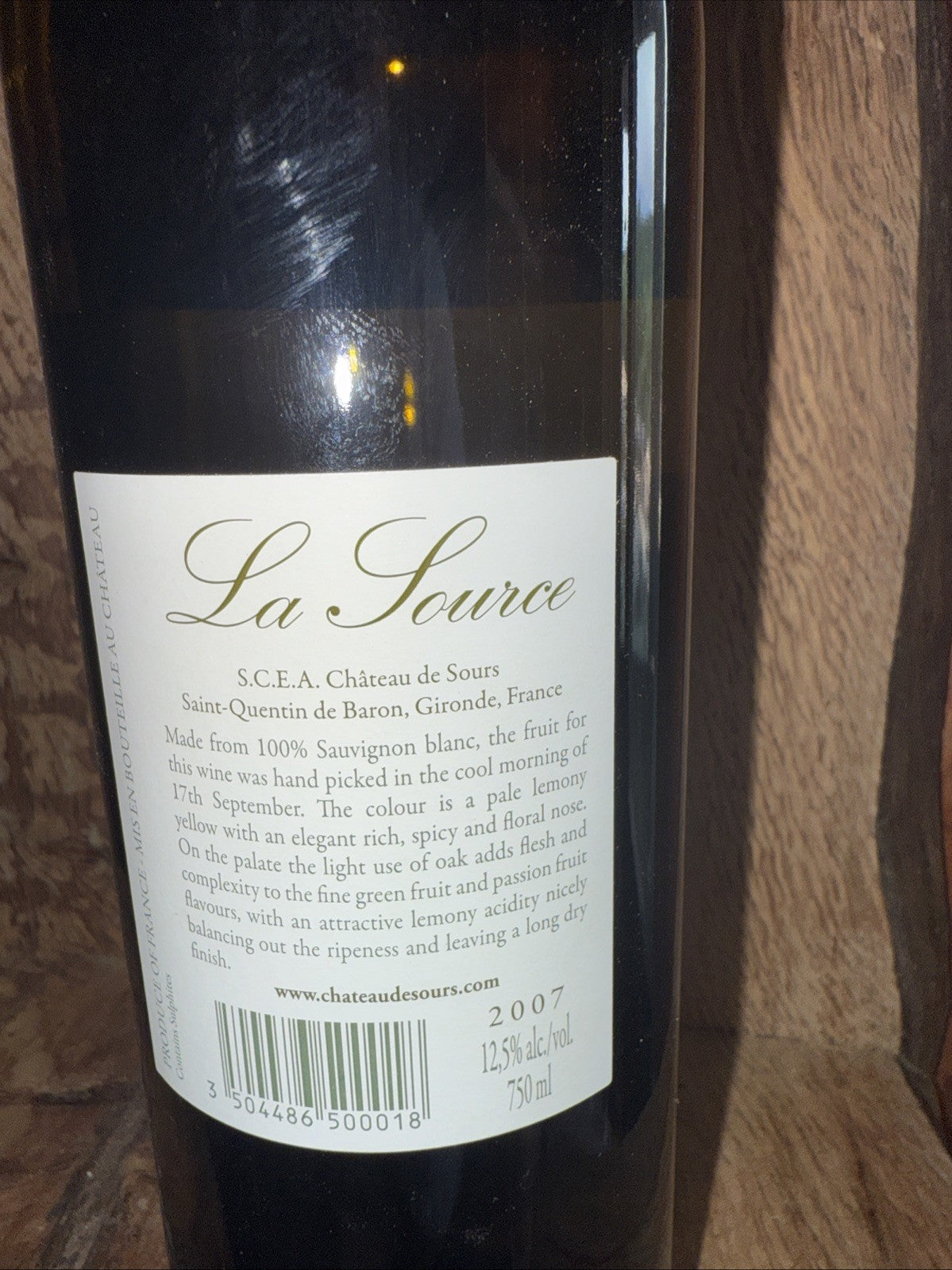 Chateau du  Sours Bordeaux Blanc 2007