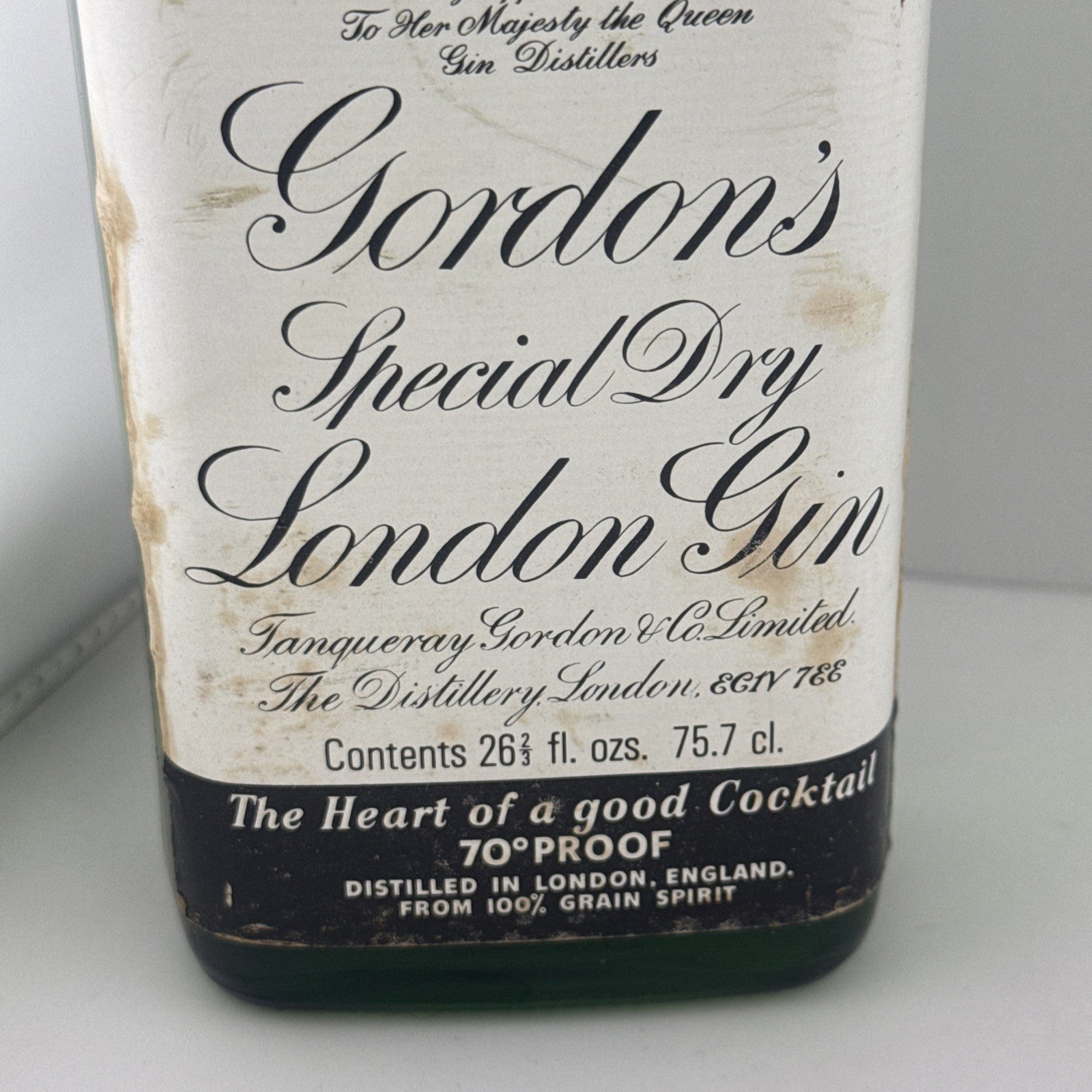Vintage Gordon’s Special Dry London Gin 70 Proof Full 1970s