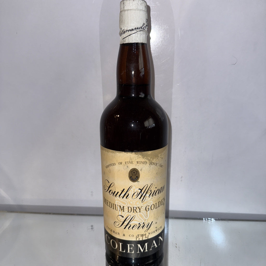 South African Medium Dry Golden Sherry Dated To 1950s/early 60s Vintage