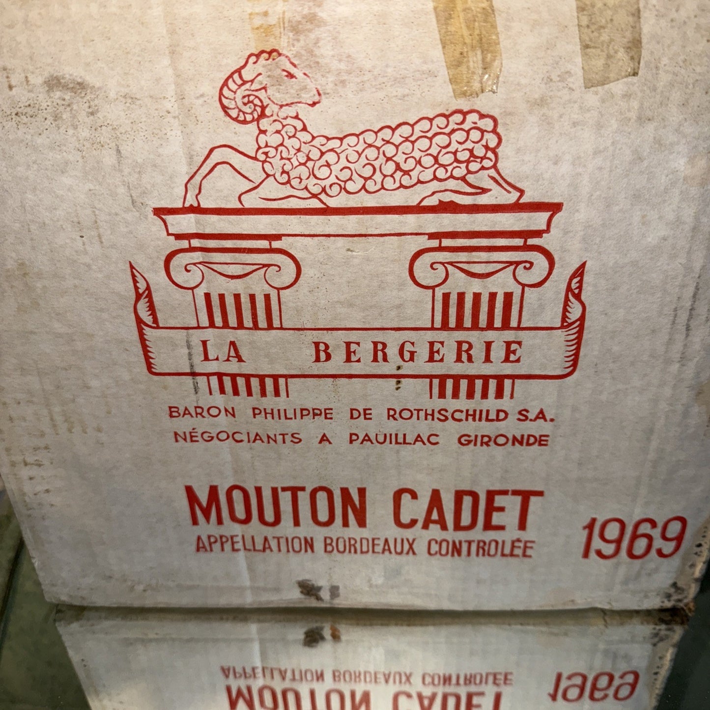 Baron Philippe de Rothschild’s Mouton Cadet 1969 Red French ( Low Neck)