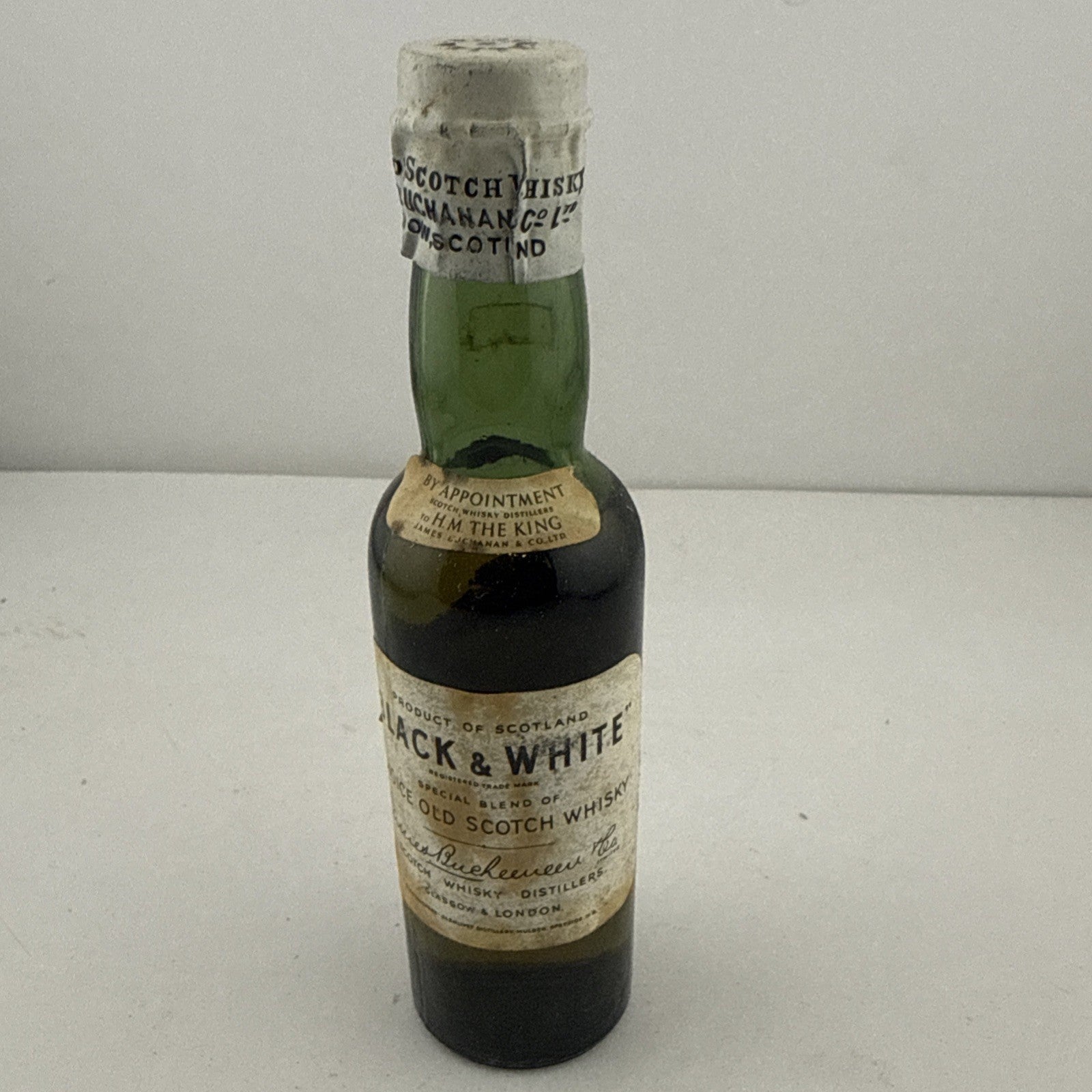 1930s/40s Black & White Scotch Whisky Miniature Buchanan Full