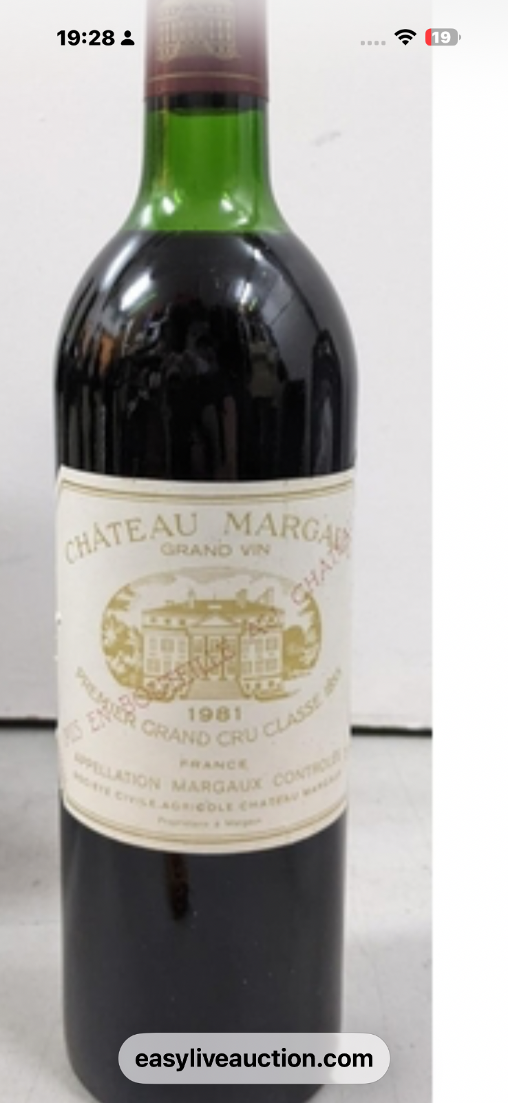 Château Margaux 1981 Premier Grand Cru Classé Bordeaux Wine