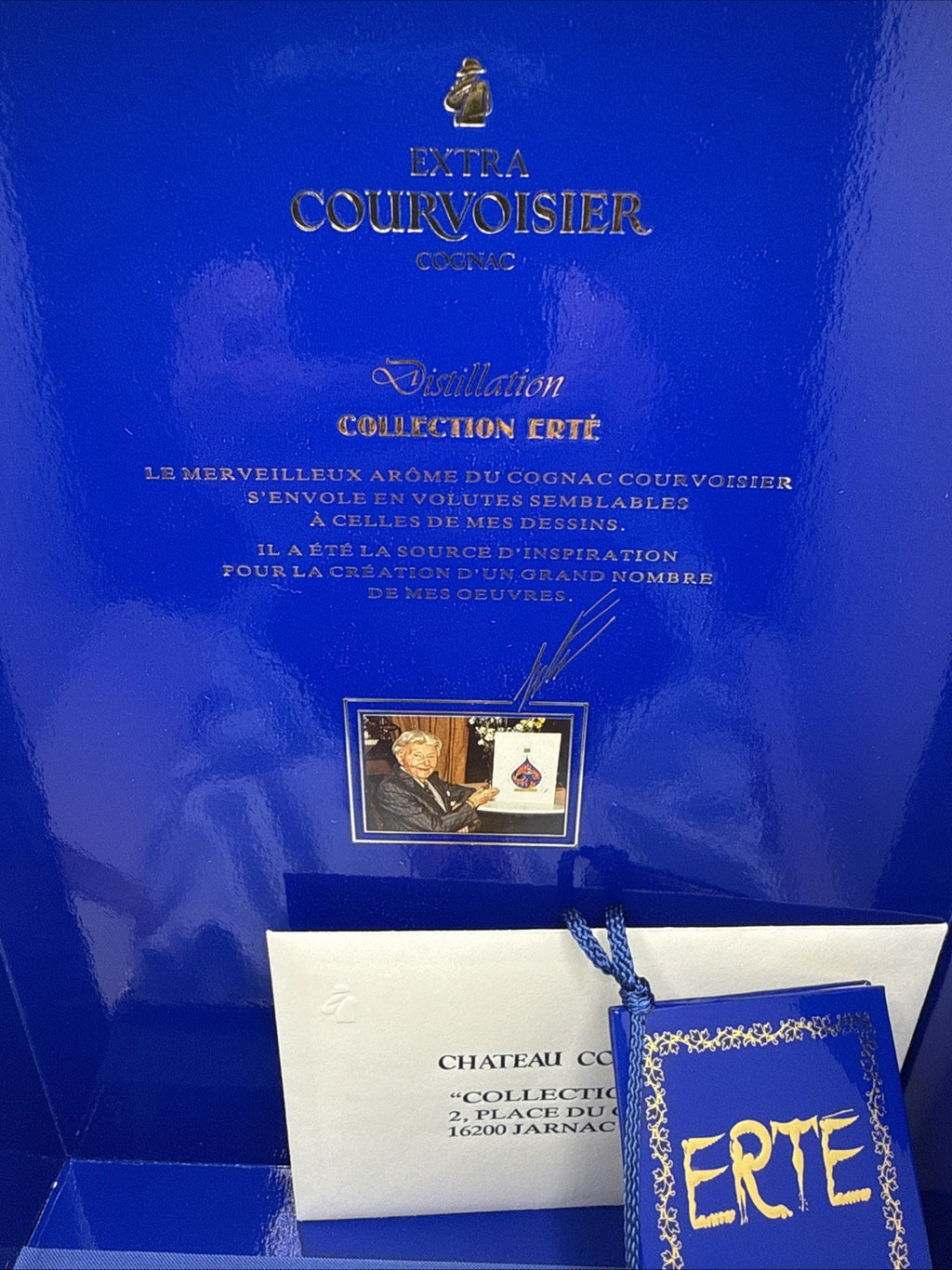 Courvoisier Erté No.3 — "Distillation" — 1990 Release Complete Box/tag/cert