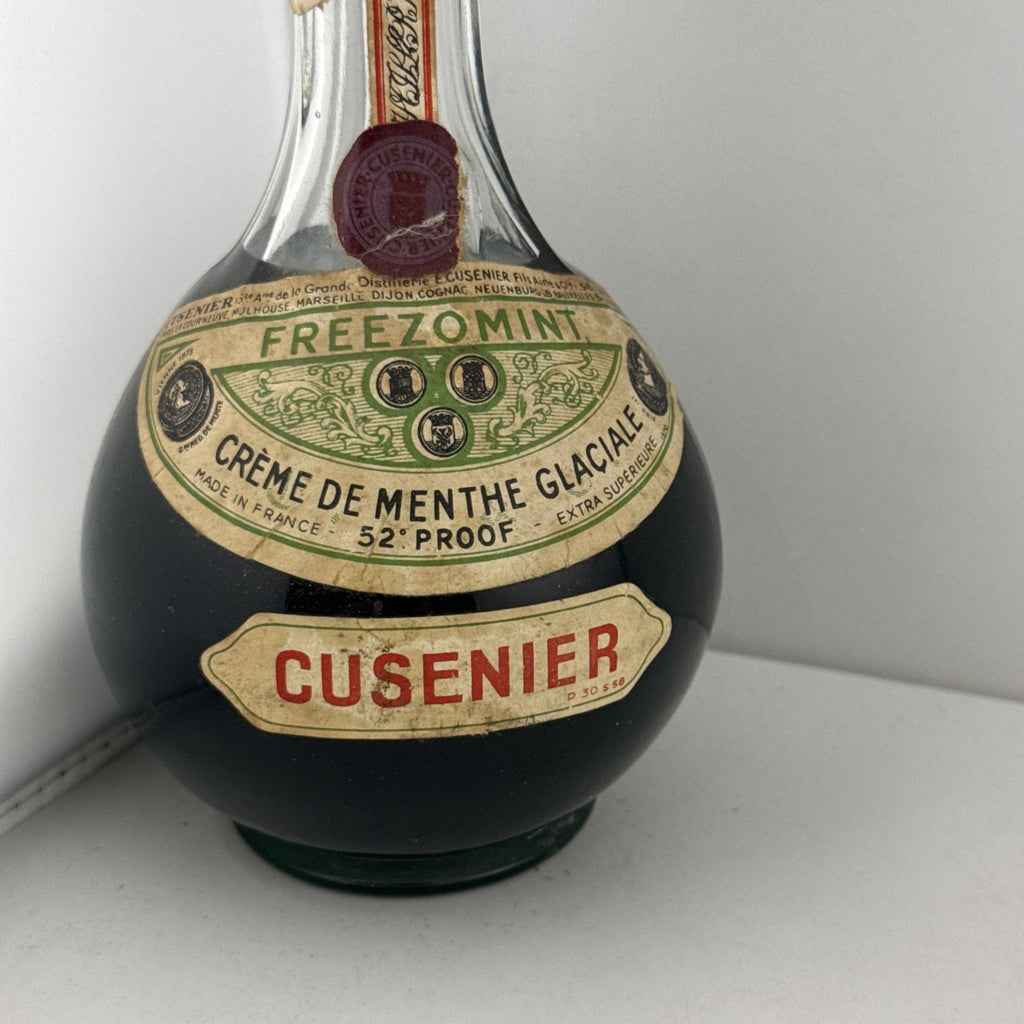 Cusenier Freezomint Creme de Menthe Glaciale 52 Proof Vintage Liqueur