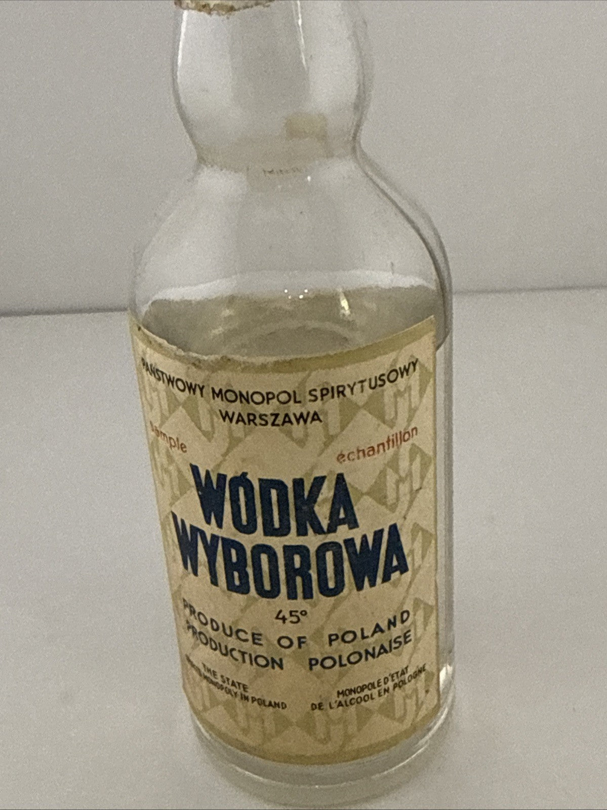 Vintage Wyborowa Vodka Sample Miniature 45% Poland Warsaw Export Mini