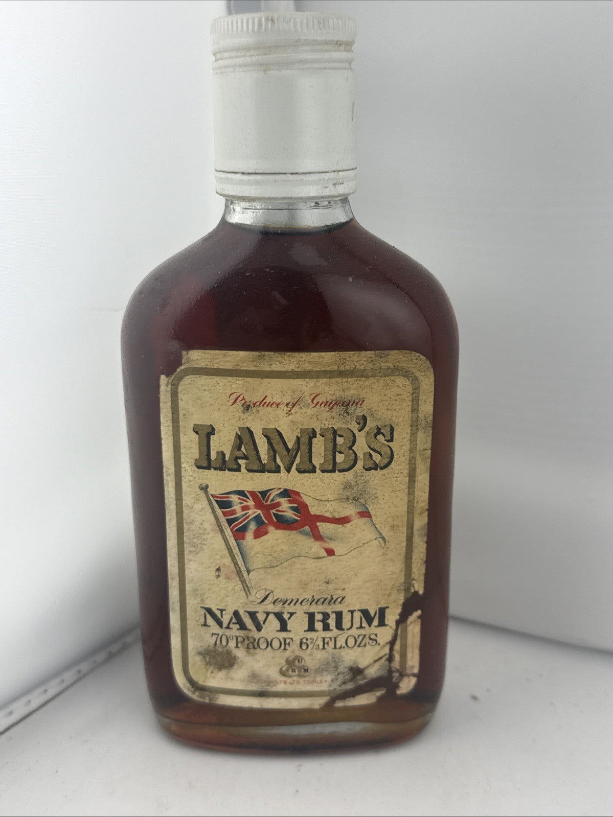 Vintage Lamb’s Demerara Navy Rum Miniature 6⅔ Fl Oz 70 Proof